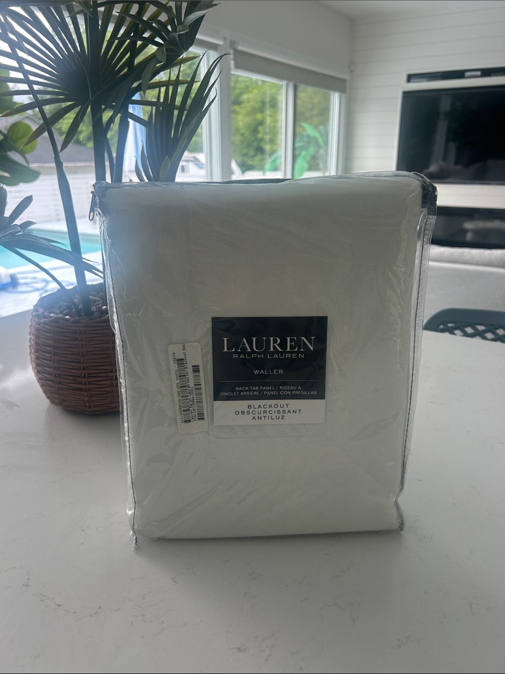 Lauren Ralph Lauren White Blackout Curtain Panel - Waller 52x108 inch